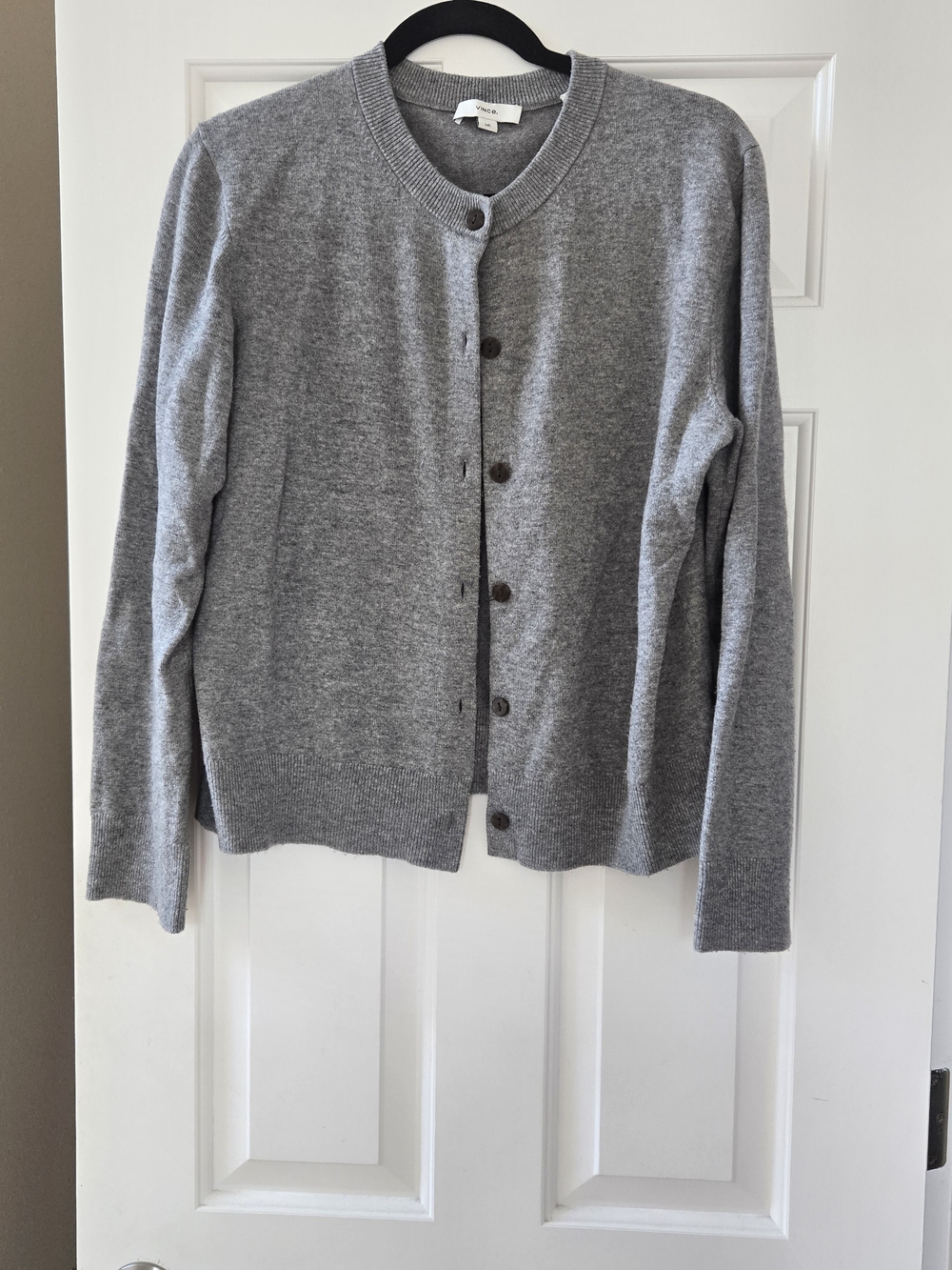 Vince Gray Crewneck Cashmere Cardigan